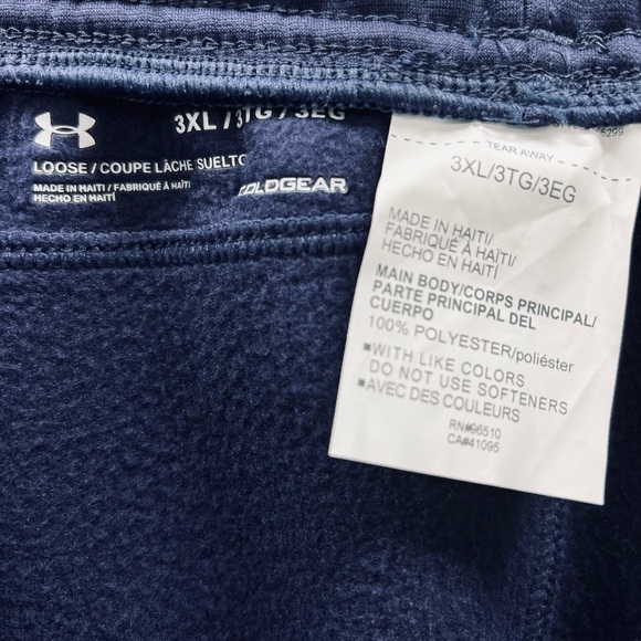 Under Armour UA Double Threat Armour Fleece Navy Pants 1295299-410 Size 3XL - Picture 9 of 10